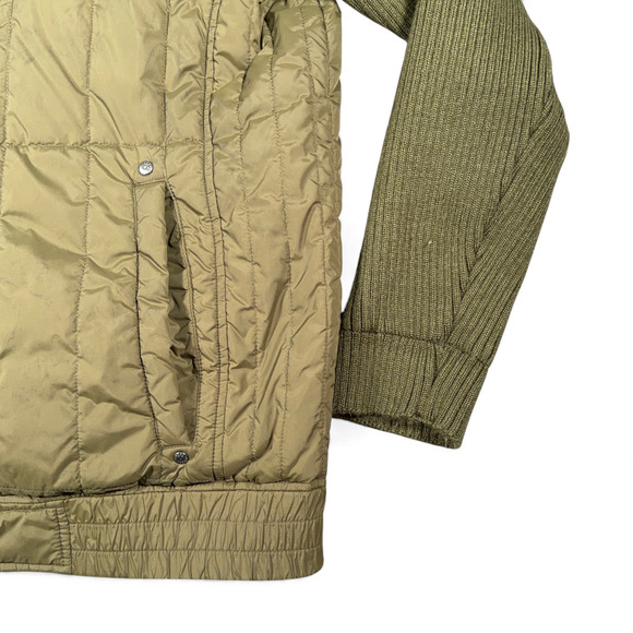 Guess Jacket Adult EXTRA LARGE Green Quilted Sweater Sleeve Bomber Military Army - Picture 5 of 10